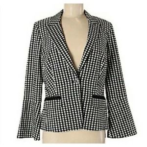 Nanette Lepore Black & White Gingham Blazer